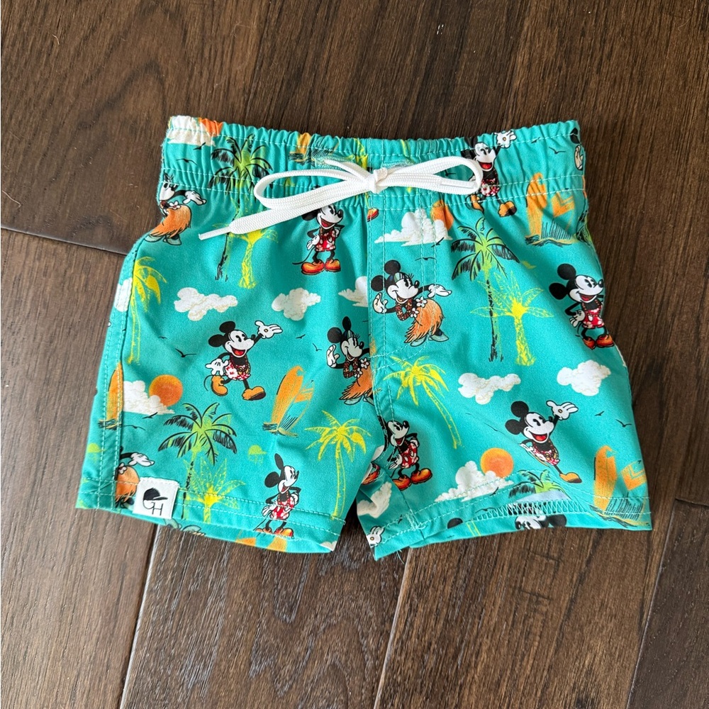 George Hats Hawaiian Mickey swim shorts EUC